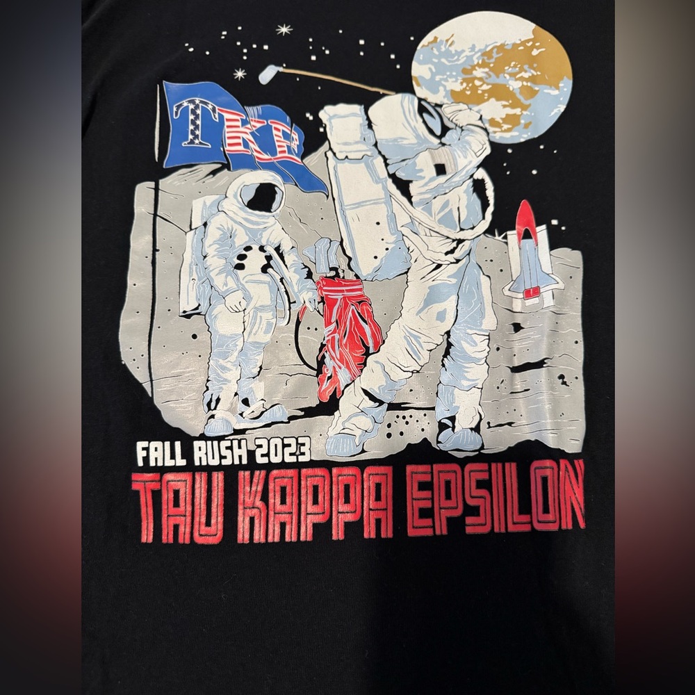 TKE Fall Rush Black Short Sleeve Tee. Size M. GUC - Picture 5 of 5